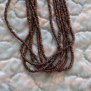 Copper Brown Beaded Necklace 20 Inches